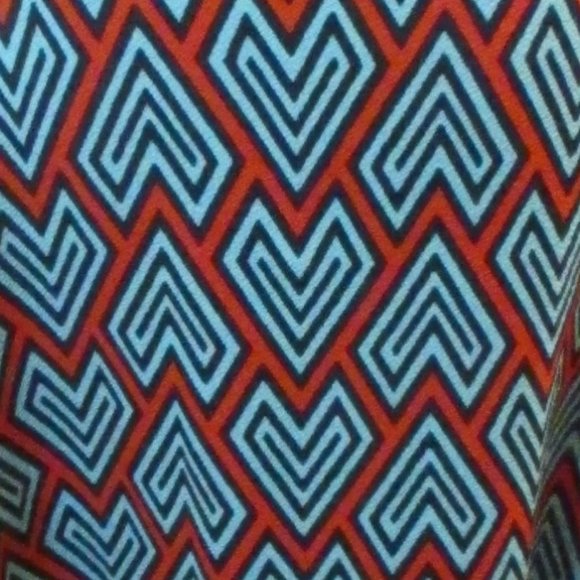 NWT LuLaRoe Azure Skirt, Turquoise & Orange - Picture 6 of 10